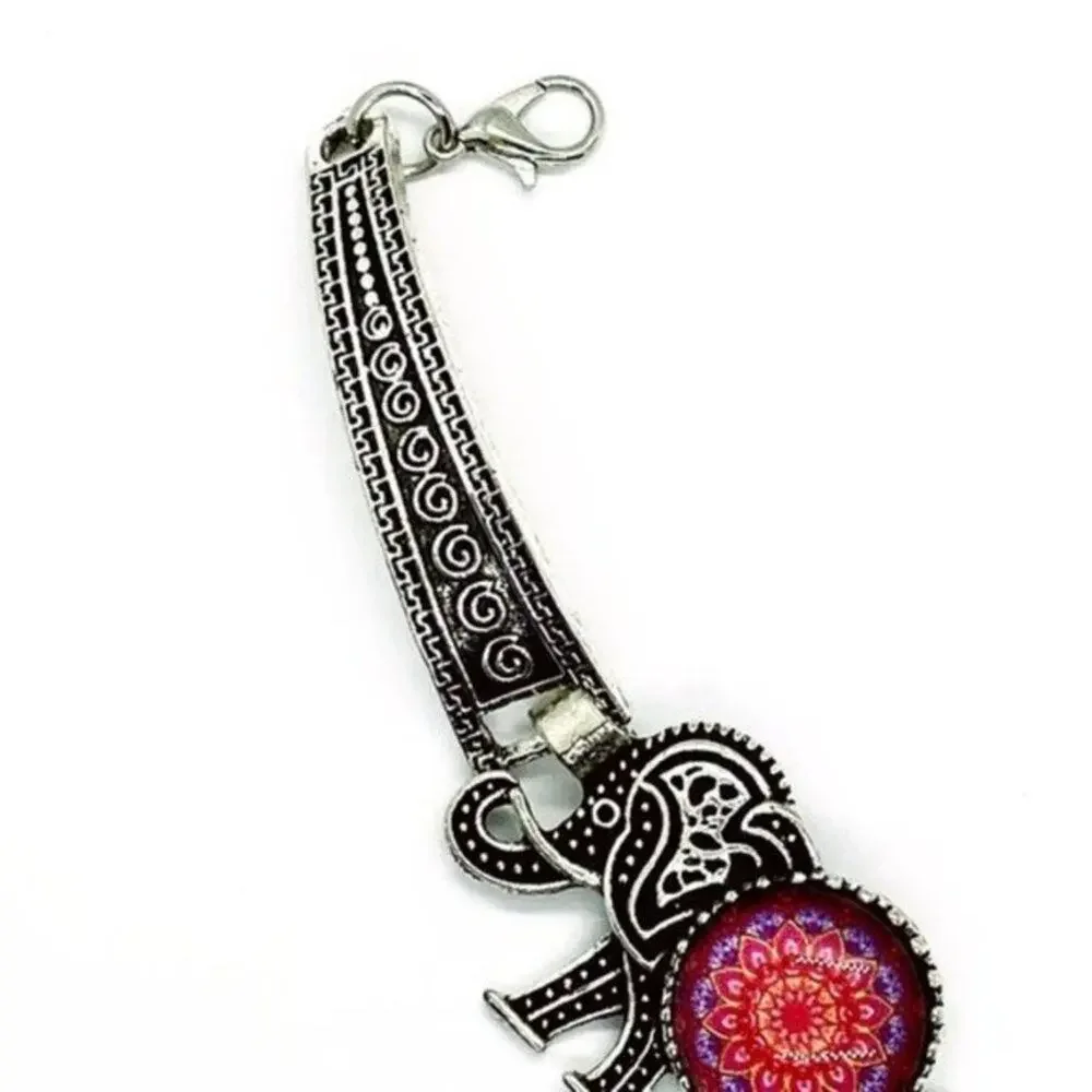 Boho Elephant Rhinestone Silver-Tone Bracelet NWT